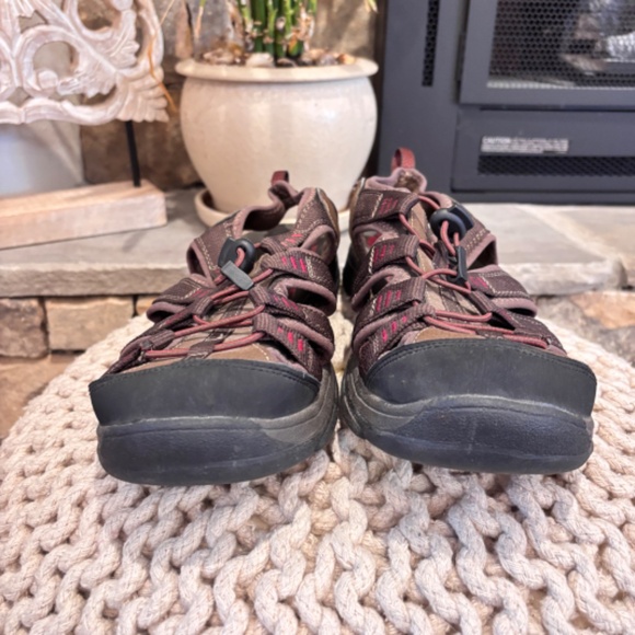 Dockers Men's Brown Leather Mesh Outdoor Pull Tie Comfort Sandals SZ 11M - Picture 4 of 11